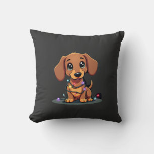 Christmas Dachshund Lights (1) Cushion