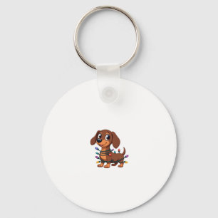 Christmas Dachshund Lights (1) Key Ring