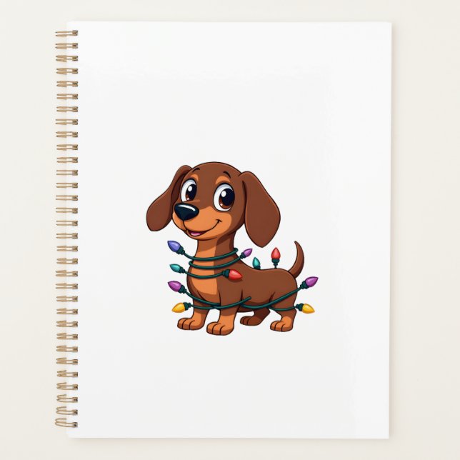 Christmas Dachshund Lights (1) Planner (Front)