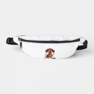 Christmas Dachshund Lights (2) Bum Bags
