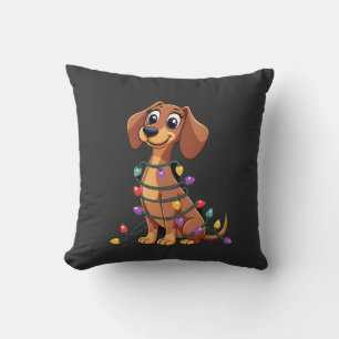 Christmas Dachshund Lights (2) Cushion