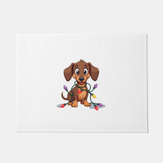 Christmas Dachshund Lights (2) Doormat