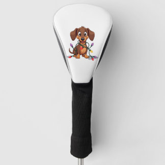 Christmas Dachshund Lights (2) Golf Head Cover
