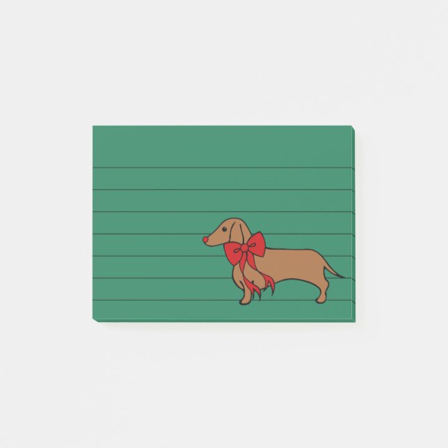 Christmas Dachshund Post It Notes Gift (Front)