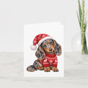 Christmas Dachshund Puppy Card