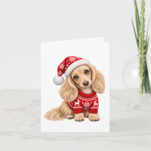 Christmas Dachshund Puppy Card