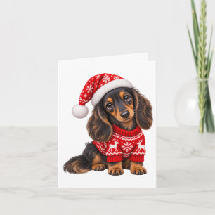Christmas Dachshund Puppy Card