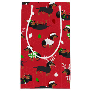 Christmas Dachshund Red Small Gift Bag