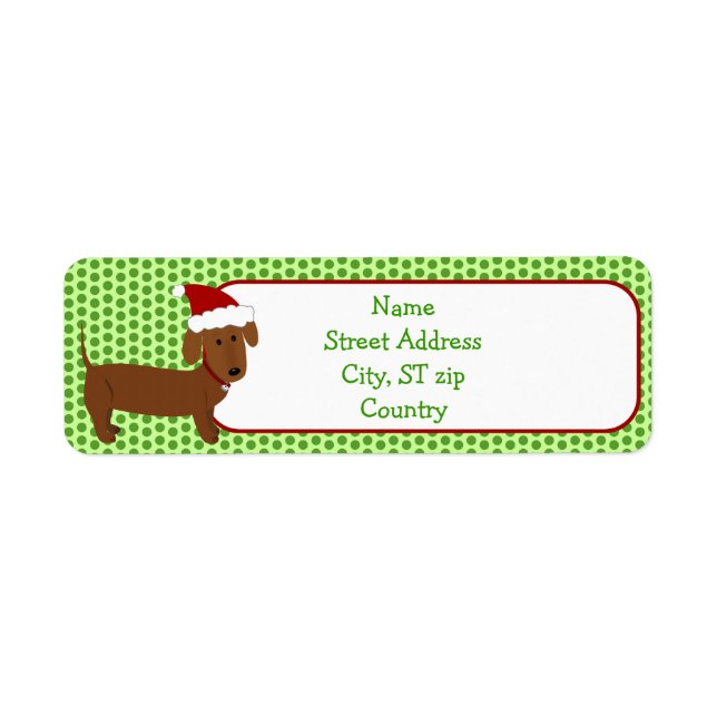 Christmas Dachshund Return Address Label (Front)