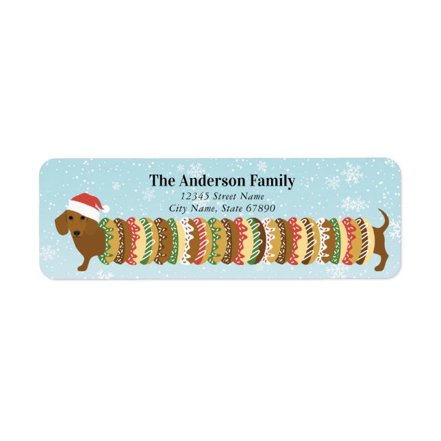 Christmas Dachshund Return Address Labels (Front)