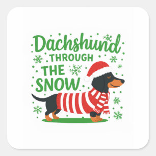 Christmas Dachshund Sticker