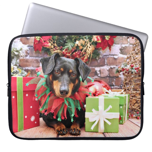 Christmas - Dachshund - Tanner Laptop Sleeve (Front)