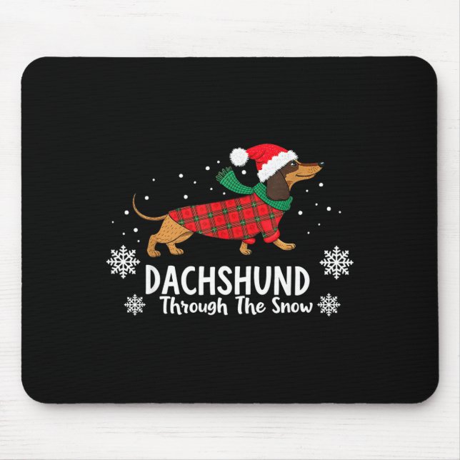 Christmas Dachshund Through The Snow Wiener Dog Sa Mouse Pad (Front)