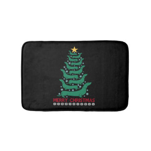 Christmas Dachshund Tree Merry Xmas Doxie Dog Love Bath Mat