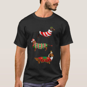 Christmas Dachshund Tree T Shirt Funny Pyjamas Xma