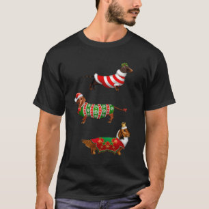 Christmas Dachshund Tree T Shirt Funny Pyjamas Xma