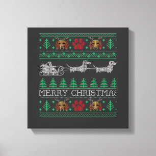 Christmas Dachshund Wiener Dog Dachshund Ugly Chri Canvas Print