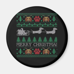 Christmas Dachshund Wiener Dog Dachshund Ugly Chri Magnet