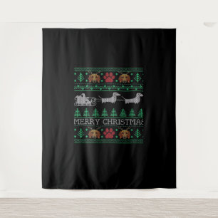 Christmas Dachshund Wiener Dog Dachshund Ugly Chri Tapestry