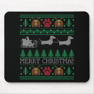 Christmas Dachshund Wiener Dog Mouse Pad