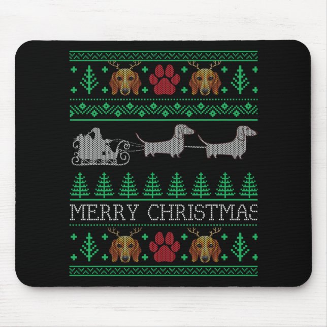 Christmas Dachshund Wiener Dog Mouse Pad (Front)