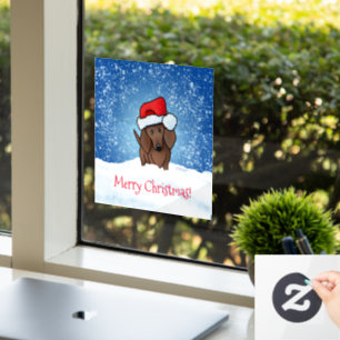 Christmas Dachshund Window Cling