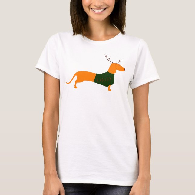 Christmas Dachshund Women's Basic Tee (Front)