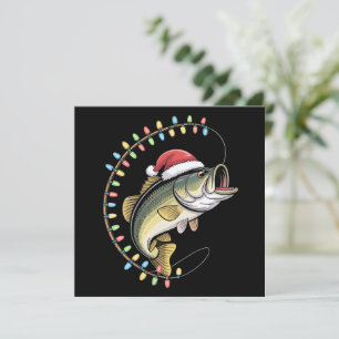 Christmas Dad Bass Fish Funny Fishing Fisherman Holiday Card