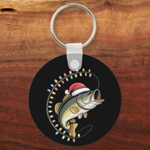 Christmas Dad Bass Fish Funny Fishing Fisherman Key Ring