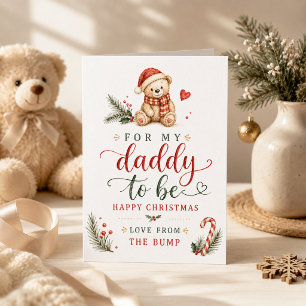 Christmas Daddy-to-Be Watercolor Teddy Bear Card