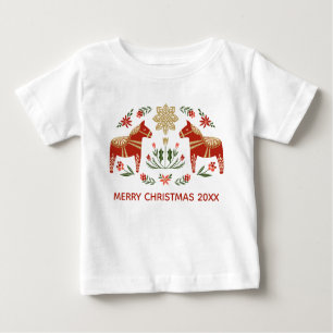 Christmas Dala Horse Baby T-Shirt