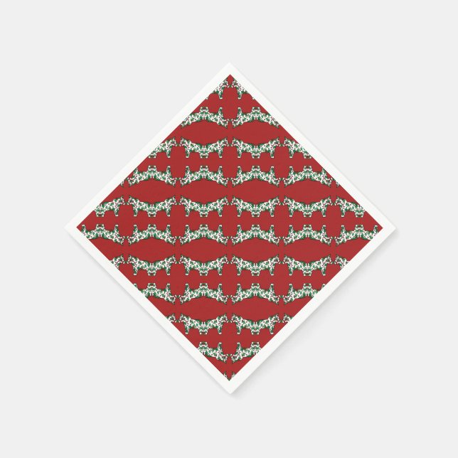 Christmas Dala Horses Napkin (Corner)