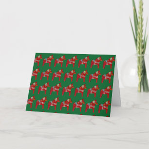 Christmas Dala Horses Thank You Card