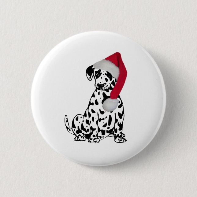 Christmas Dalmatian 6 Cm Round Badge (Front)