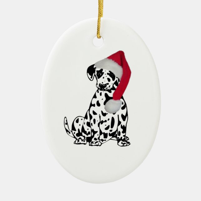 Christmas Dalmatian Ceramic Tree Decoration (Front)