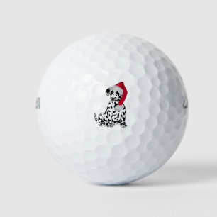 Christmas Dalmatian Dog Golf Balls