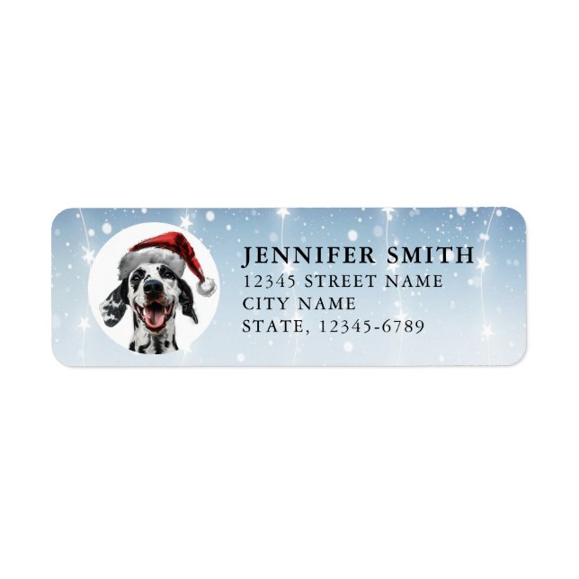 Christmas Dalmatian Dog Return Address Labels (Front)