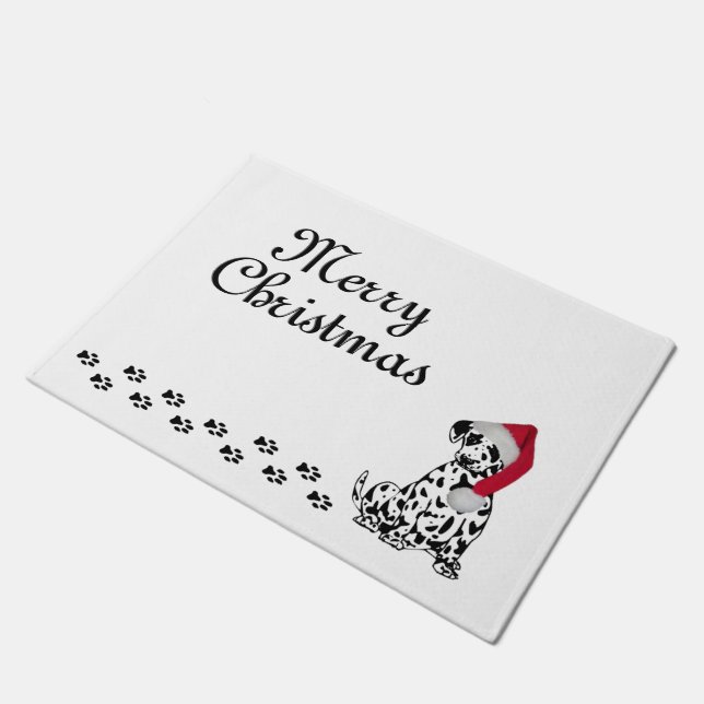 Christmas Dalmatian Doormat (Angled)