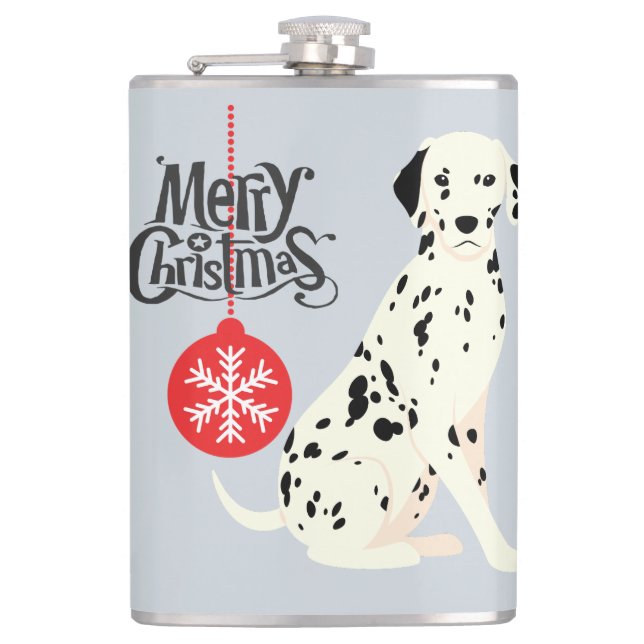 Christmas Dalmatian Hip Flask (Front)