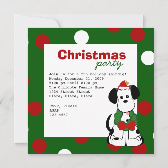 Christmas Dalmatian Invitation (Front)