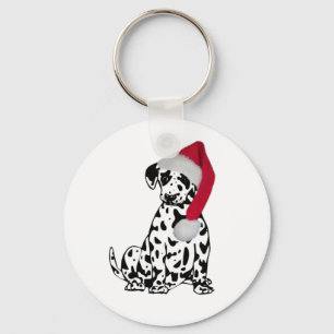 Christmas Dalmatian Key Ring