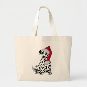 Christmas Dalmatian Large Tote Bag