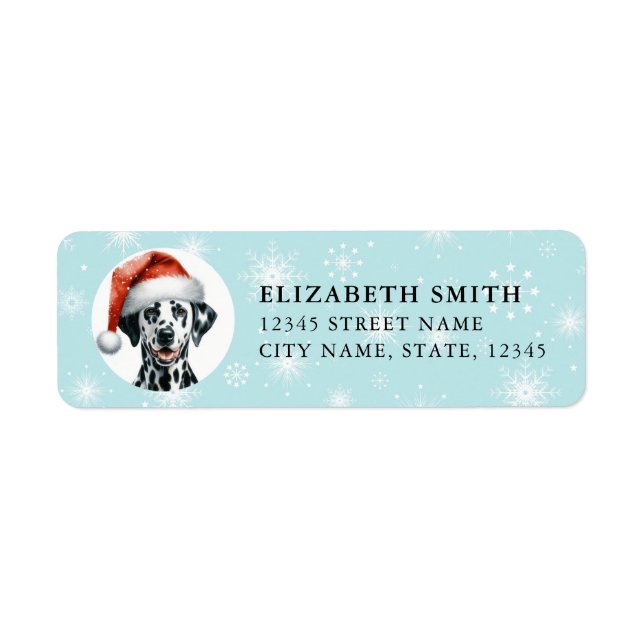 Christmas Dalmatian Return Address Label (Front)