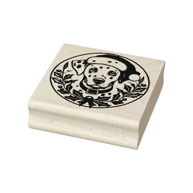 Christmas Dalmatian                                Rubber Stamp (Stamp)