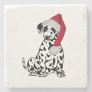 Christmas Dalmatian Stone Coaster