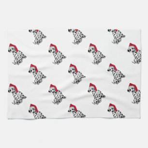 Christmas Dalmatian Tea Towel