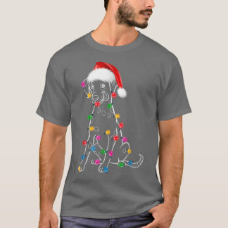Christmas Dalmatian with Lights Santa Hat XMAS Fun T-Shirt
