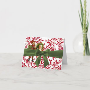 Christmas Damask Note Card
