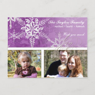 Christmas Damask Snowflake - Plum Purple Card