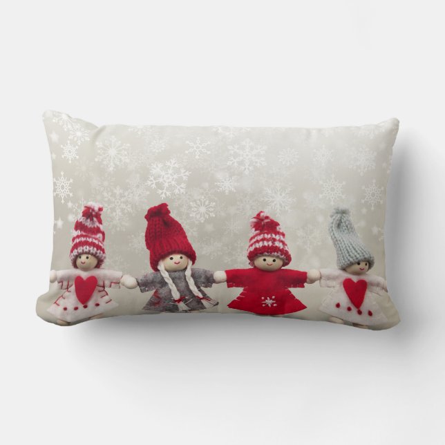 Christmas Dancing angels throw pillow (Front)